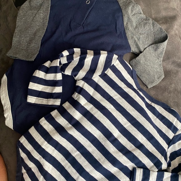 2 🆕 SEVEN for ALL MANKIND long sleeve onesies! One jersey, one striped!💙🤍💙 - Picture 5 of 5
